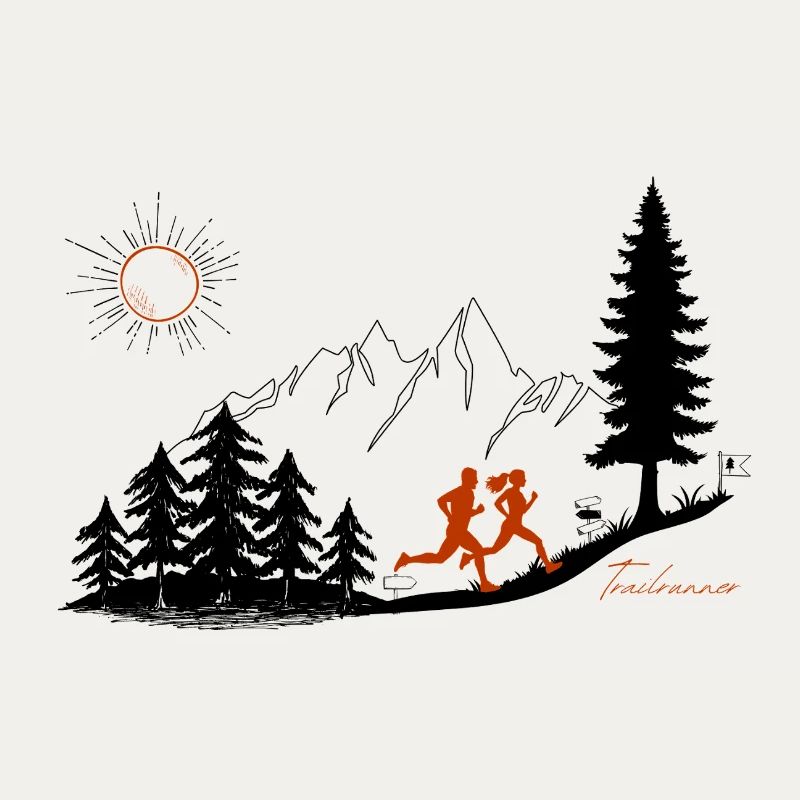 Trail Runner Gift Runner Mountains T-Shirt Pullover Hoodie