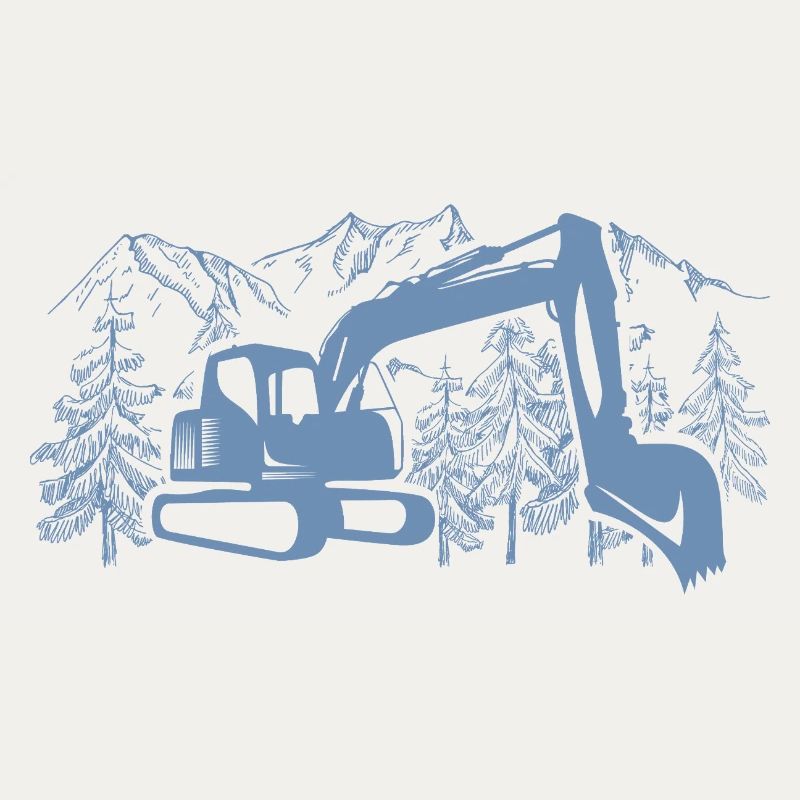 Excavator Silhouette Construction Equipment Operator Work