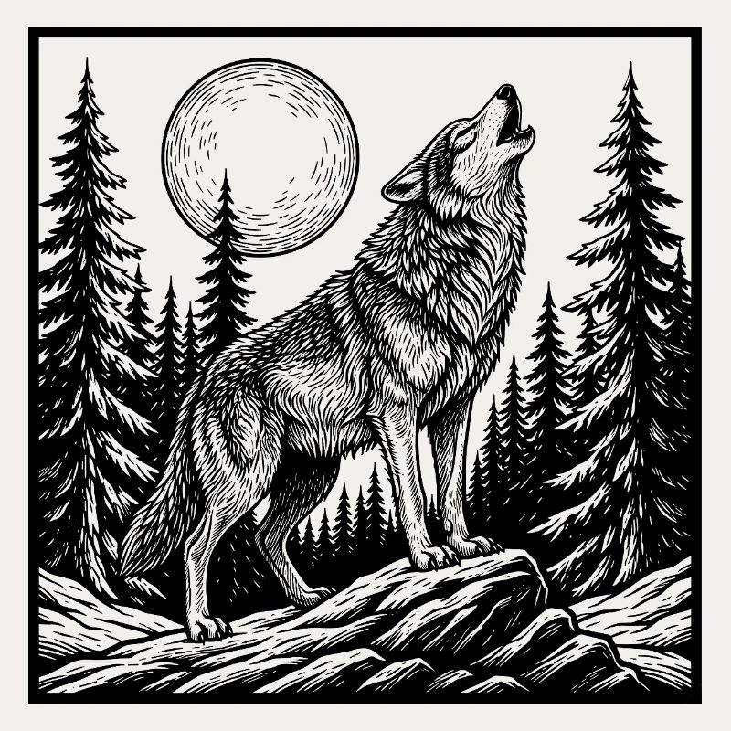 Heulender Wolf