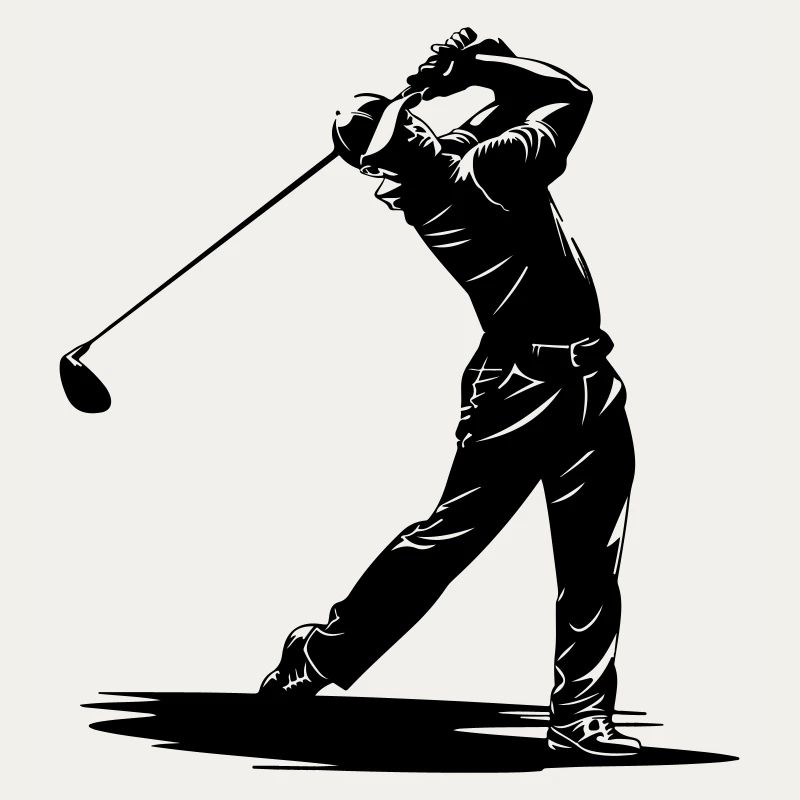 Silhouette de swing de golfeur