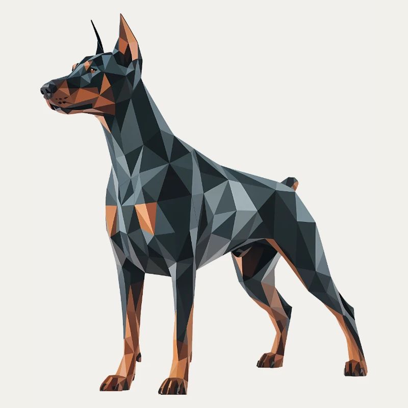 Doberman - Cool Low Poly  Logo