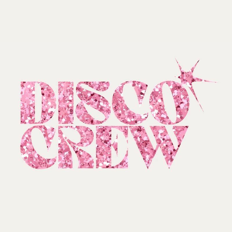 Disco Crew Pink Glitzer Logo