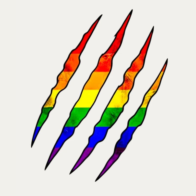 Pride Claw arc-en-ciel Statement Scratch Trace