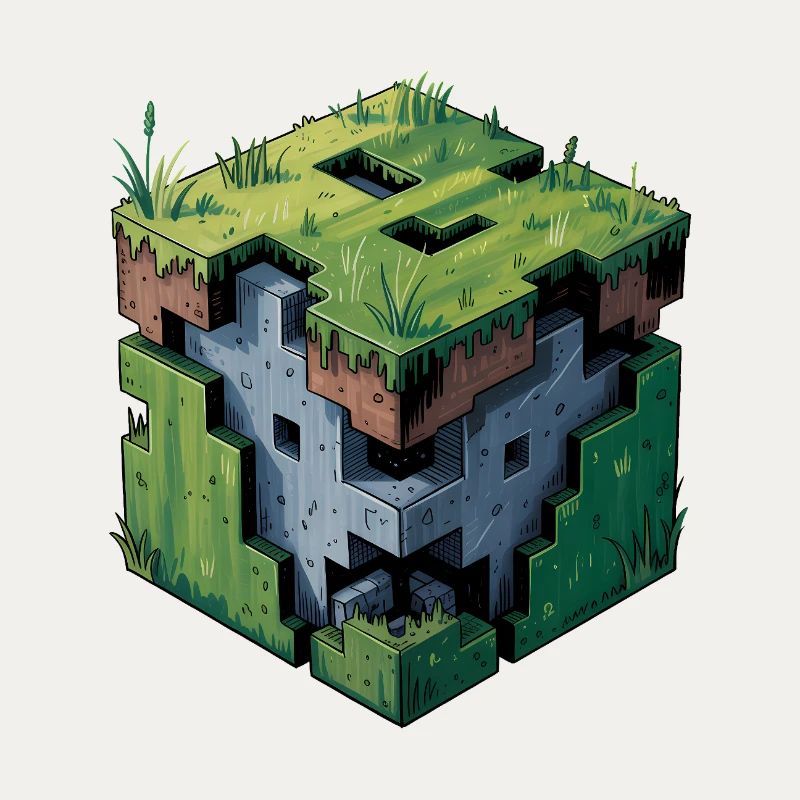 Dirt Block - Logo Low Poly cool