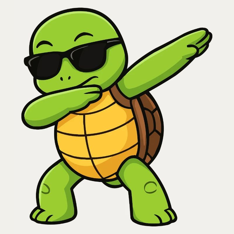 Dab Turtle with sunglasses