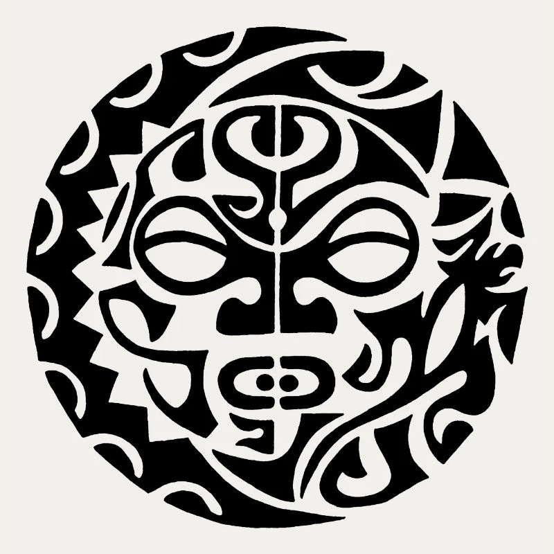 Polynesischer Schädel (Schwarz)