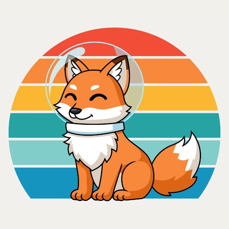 Astronauts Retro Predator Red Fox Fox Lover