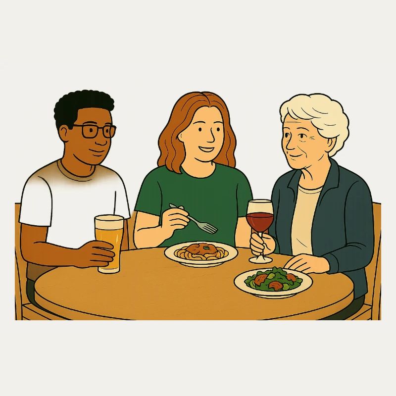 at the table