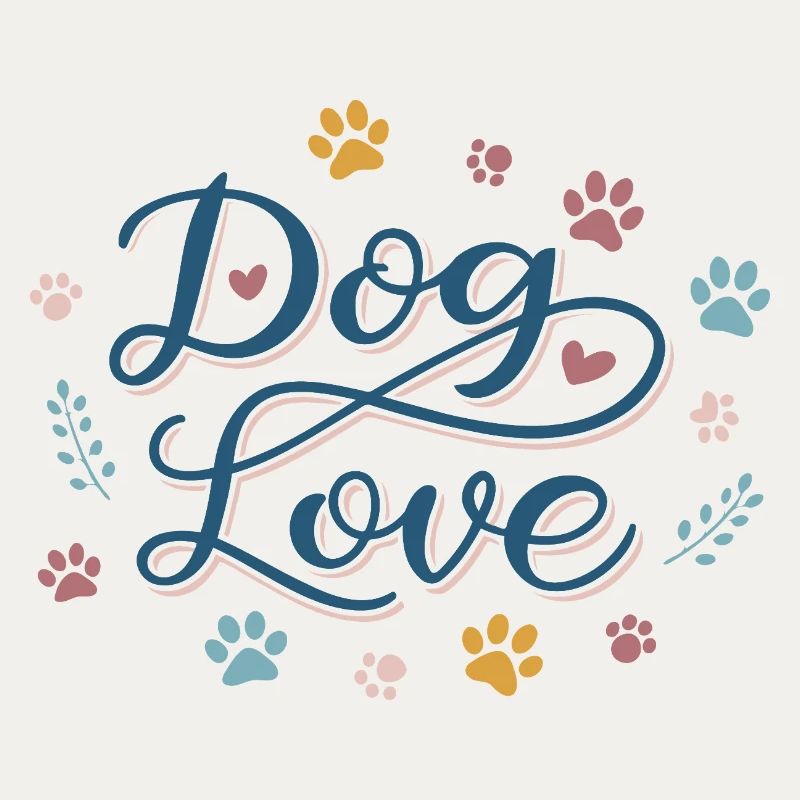 Dog Love Script Pastel Paw
