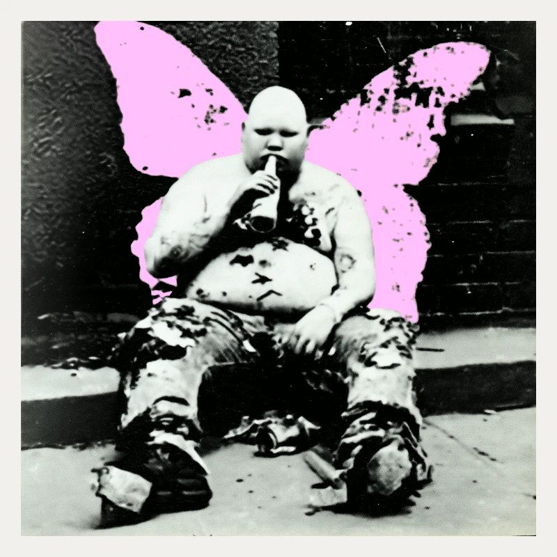 Pinker Schmetterling Mann