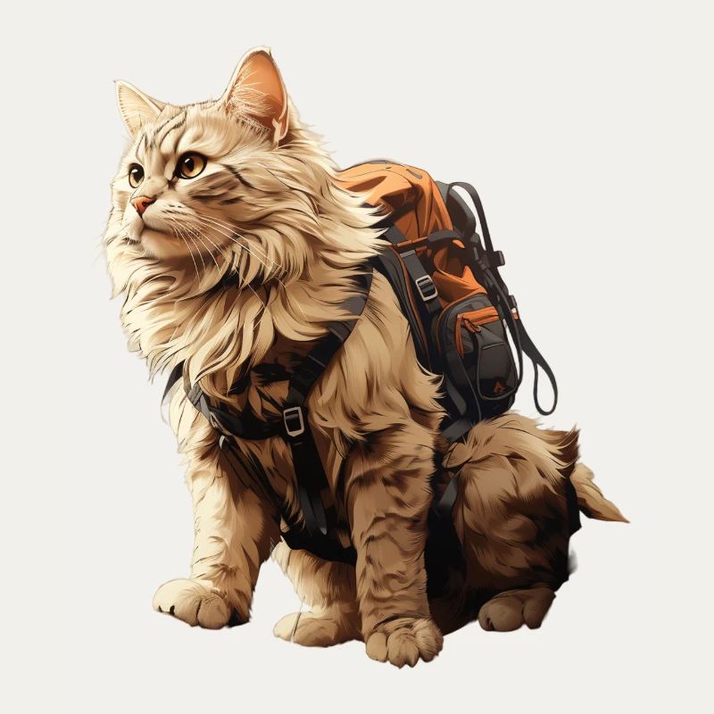 Adventure Cat with Backpack