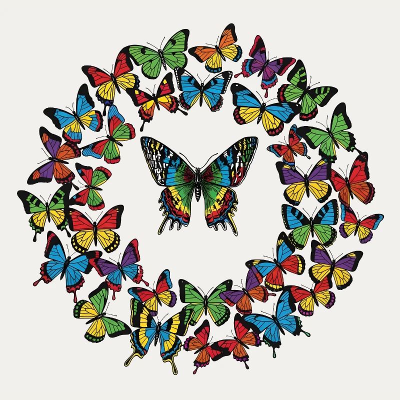 Rainbow Butterfly Circle