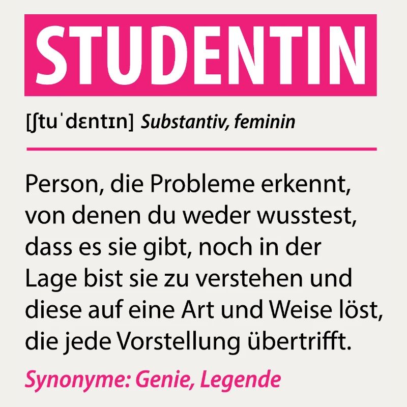 Studentin Lustige Definition Spruch Geschenk