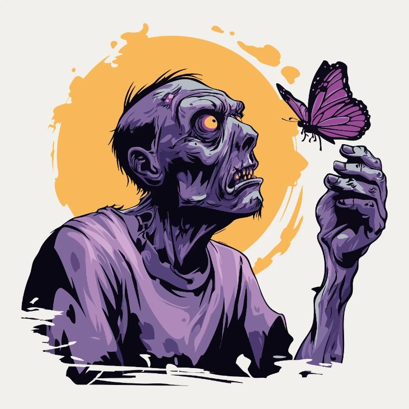 Zombie mit Schmetterling