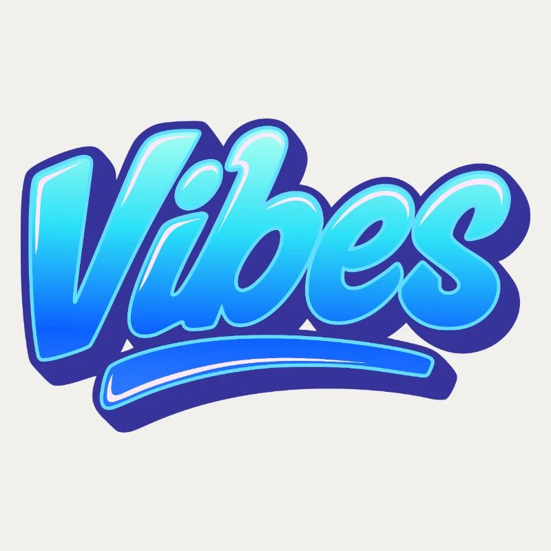 Vibes Schriftzug blau