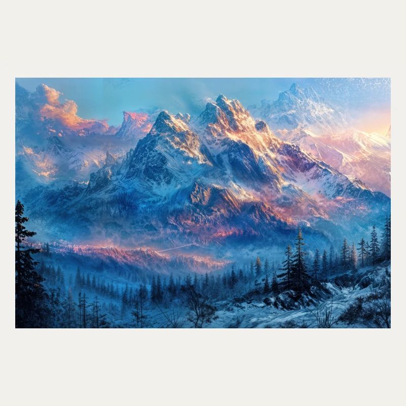Illustration einer Gebirgslandschaft