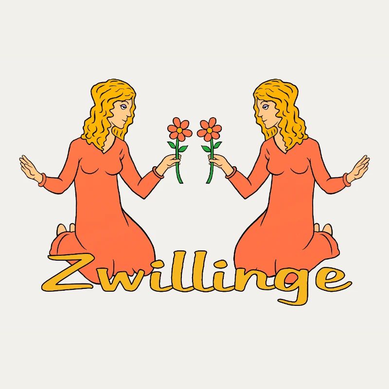 Sternzeichen Zwillinge mit einer Blume