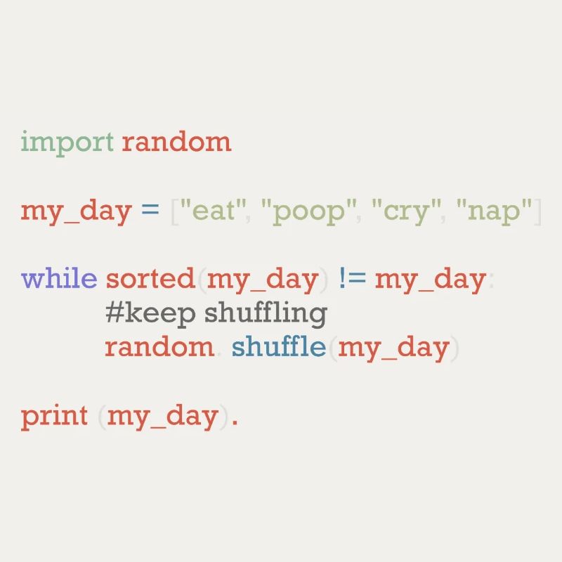 Drôle de code python sur la vie quotidienne, bébé