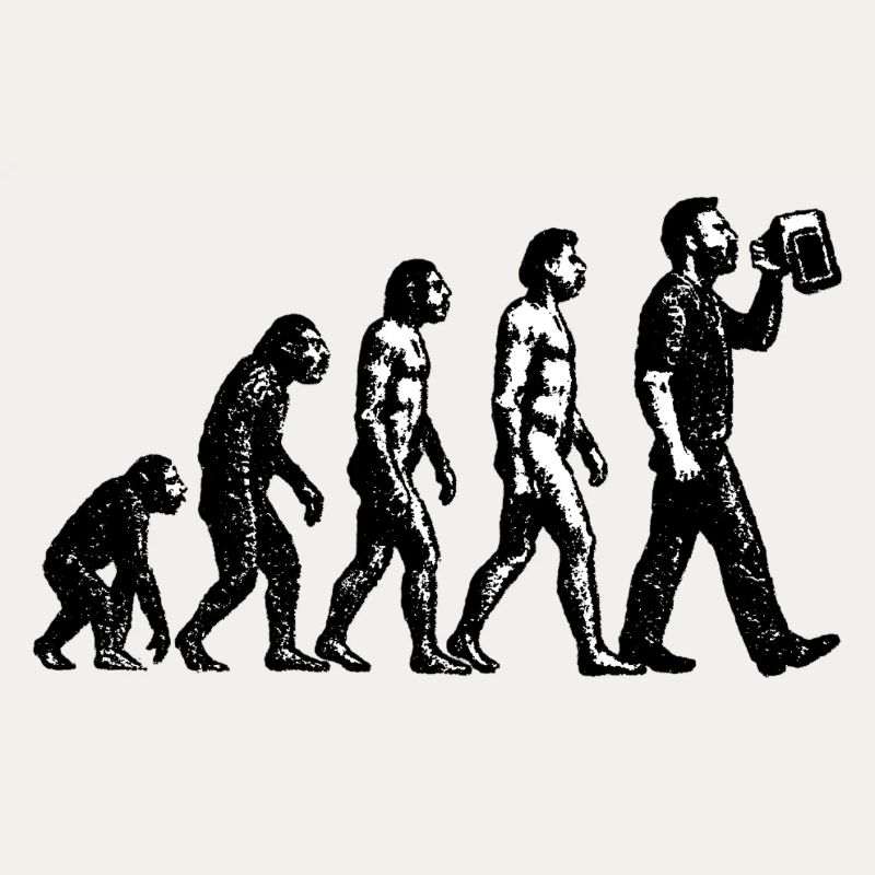 Evolution zum Biertrinker Grunge Design