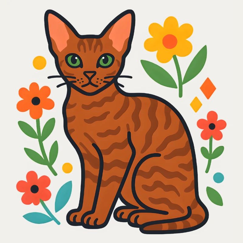 Le chat de Devon Rex dans la parade florale