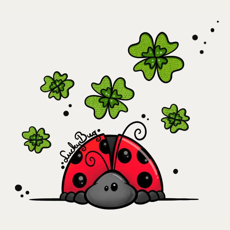 Ladybug with lucky clover