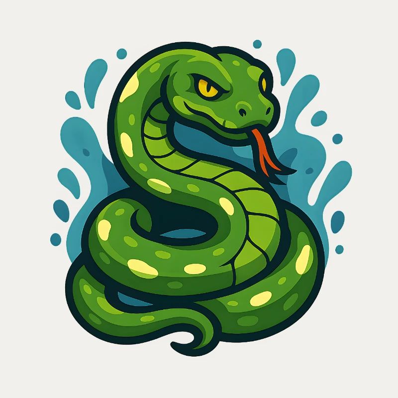 Arbre vert Python serpent en vague