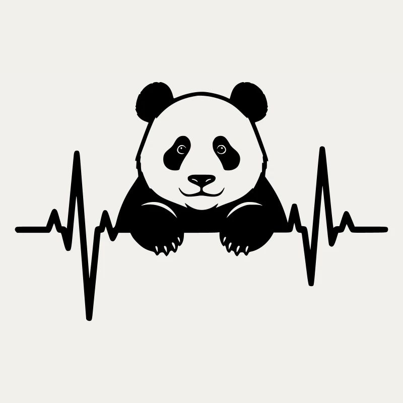 Panda dans l’ECG – Dessin d’animaux mignons