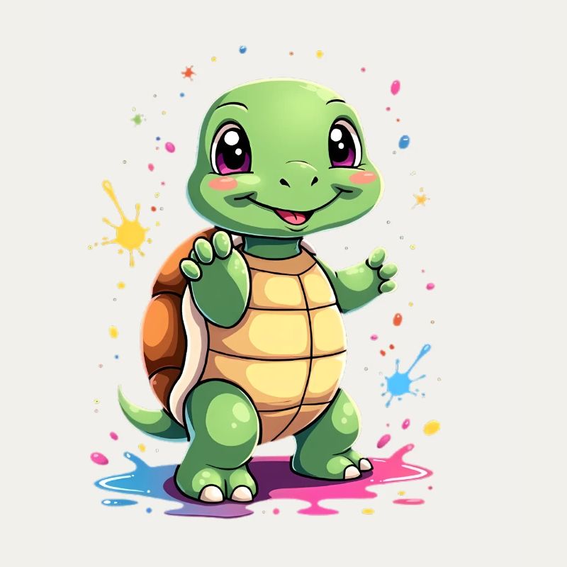 Turtle Paint Splash Fun