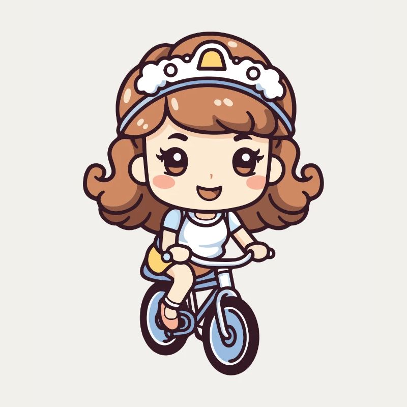 Fahrrad Mädchen Comic
