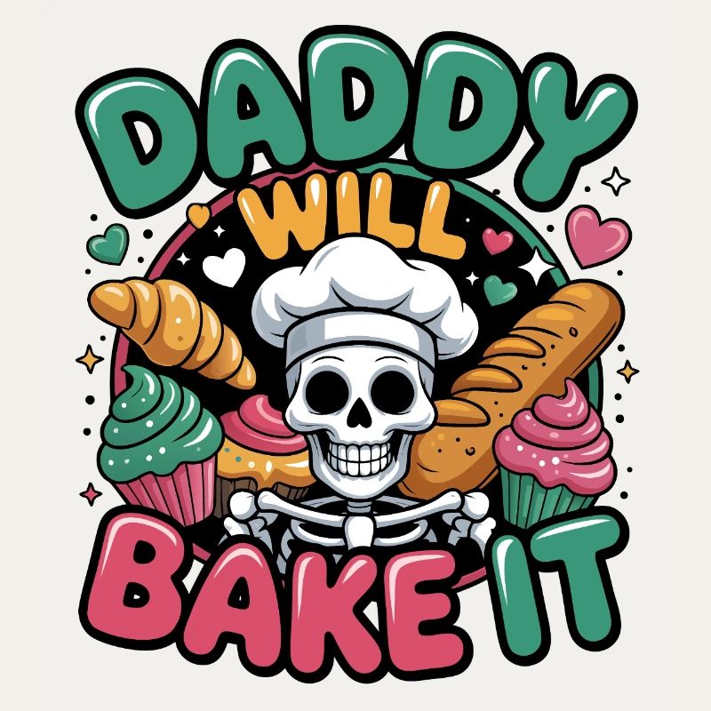Daddy Will Bake It Skull Chef