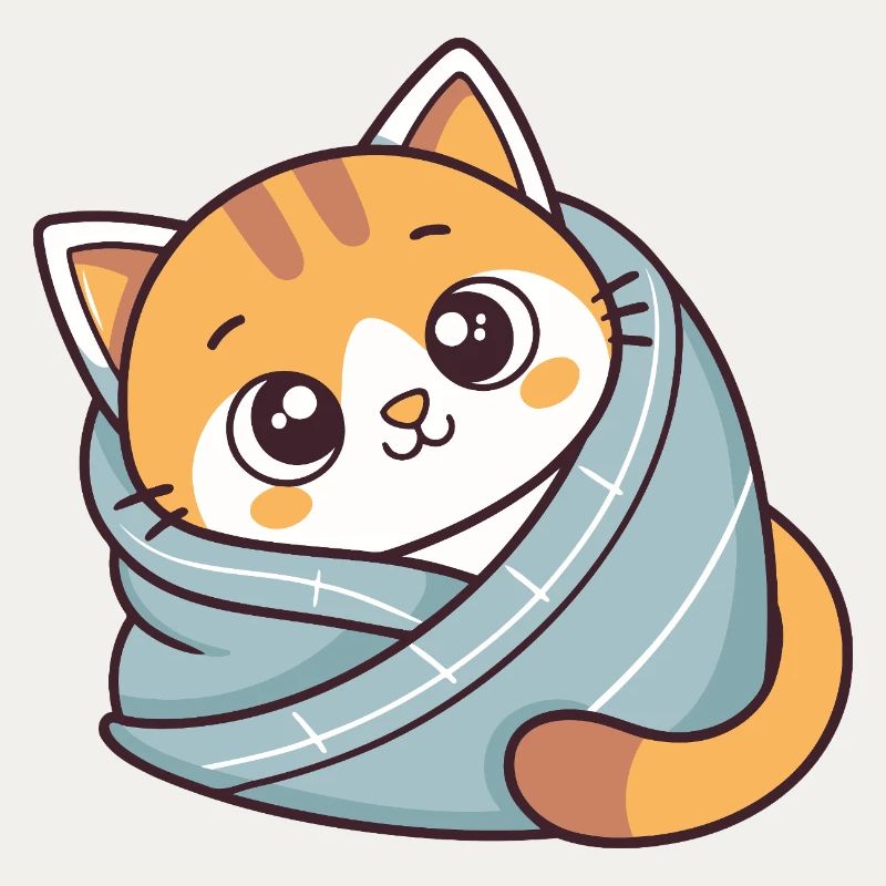 Chaton doux echarpe bleue