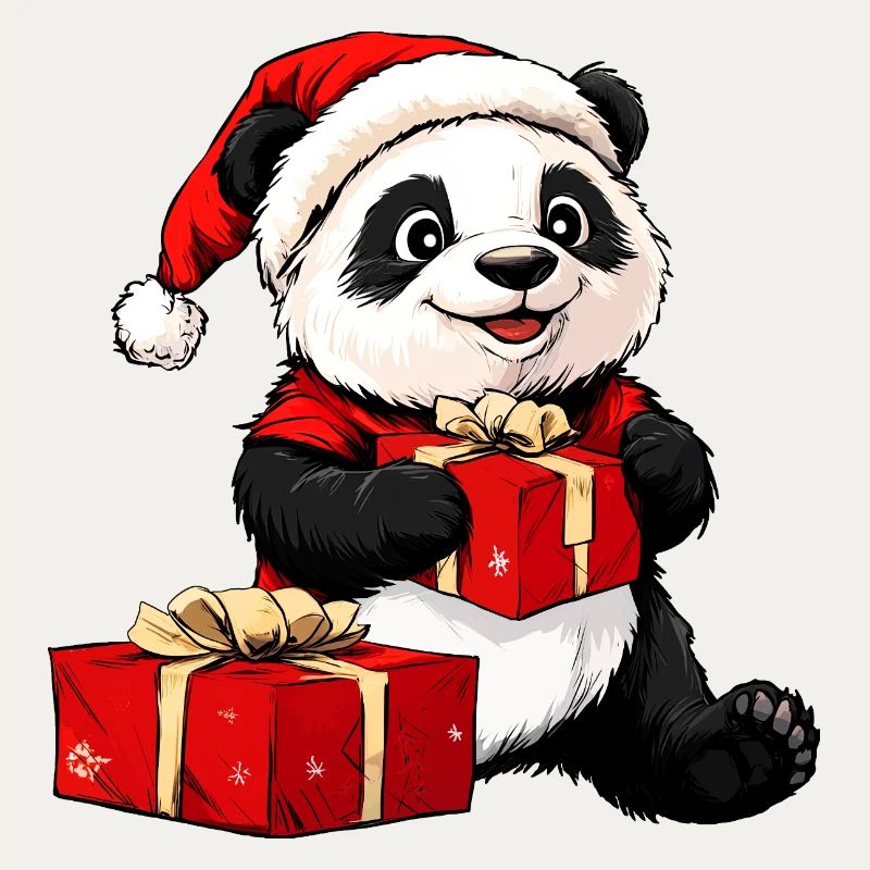 Panda Weihnachtsmann