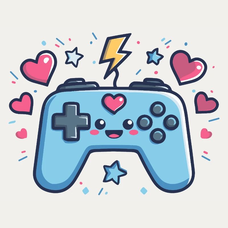 Kawaii Game Controller Herz Design