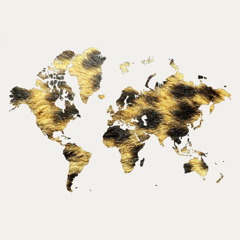 World Map Animal Pattern