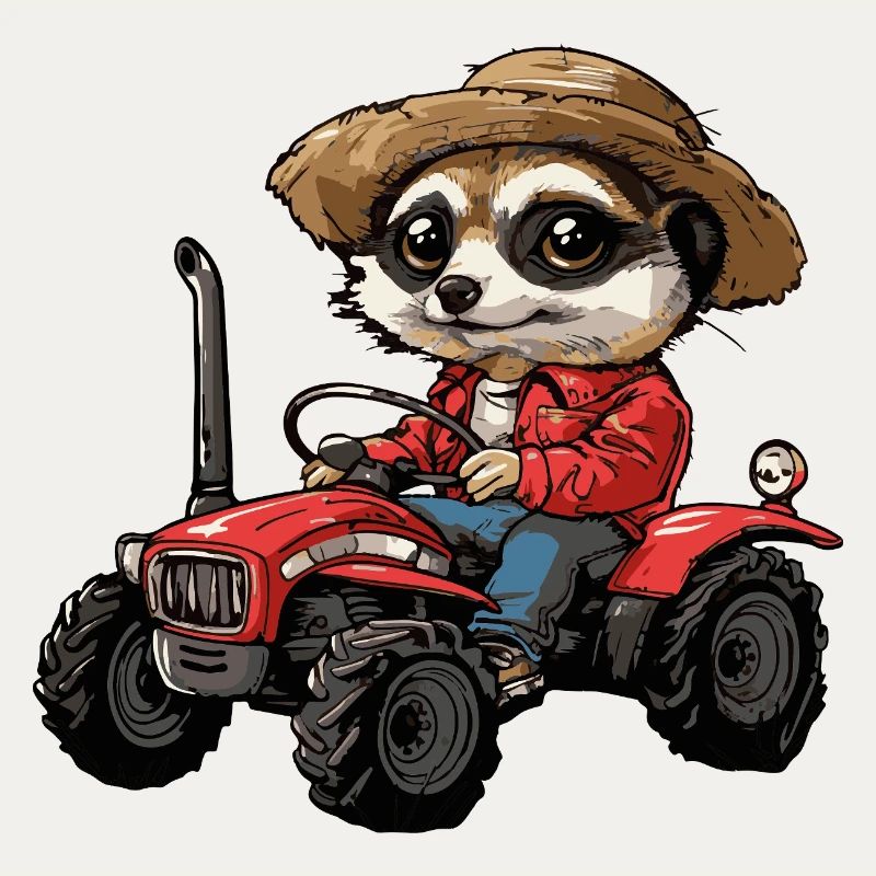 Erdmännchen Traktor Farmer