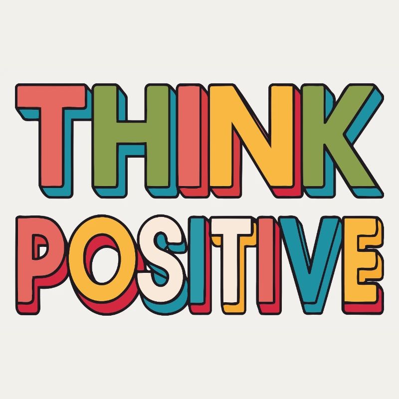 Think Positive Retro Rainbow