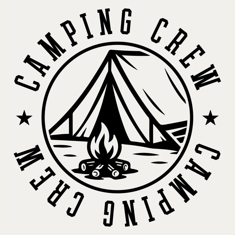 Camping Crew Tent Campfire
