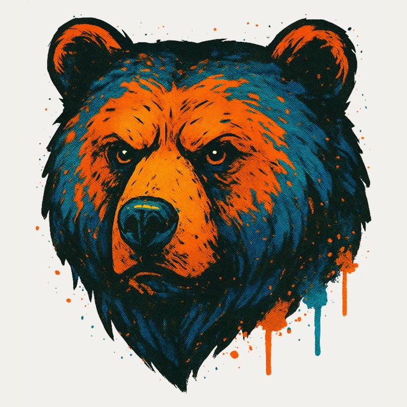 Neonbär Pop Art