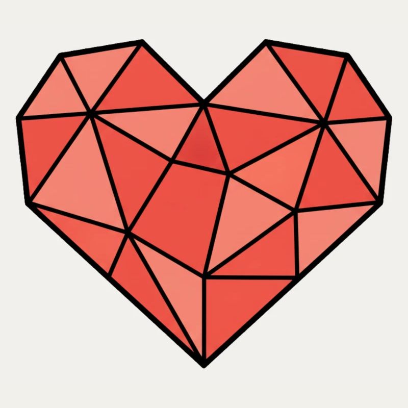 Geometric Heart Low Poly Modern Vector