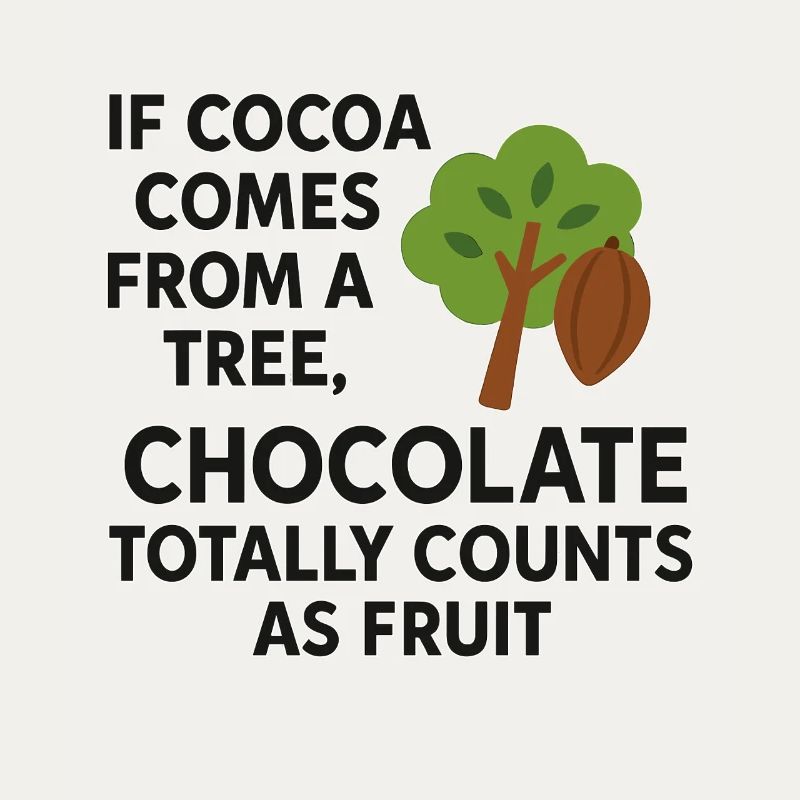 Chocolate counts as fruit – funny cocoa saying