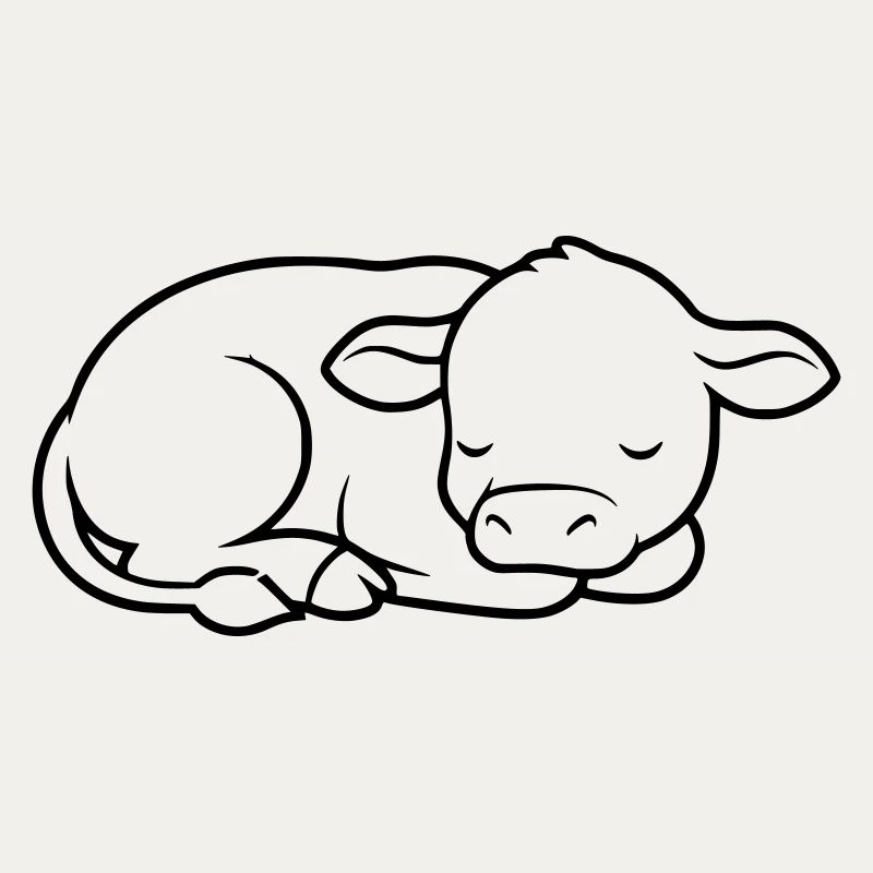 Veau endormi Vache bébé mignon