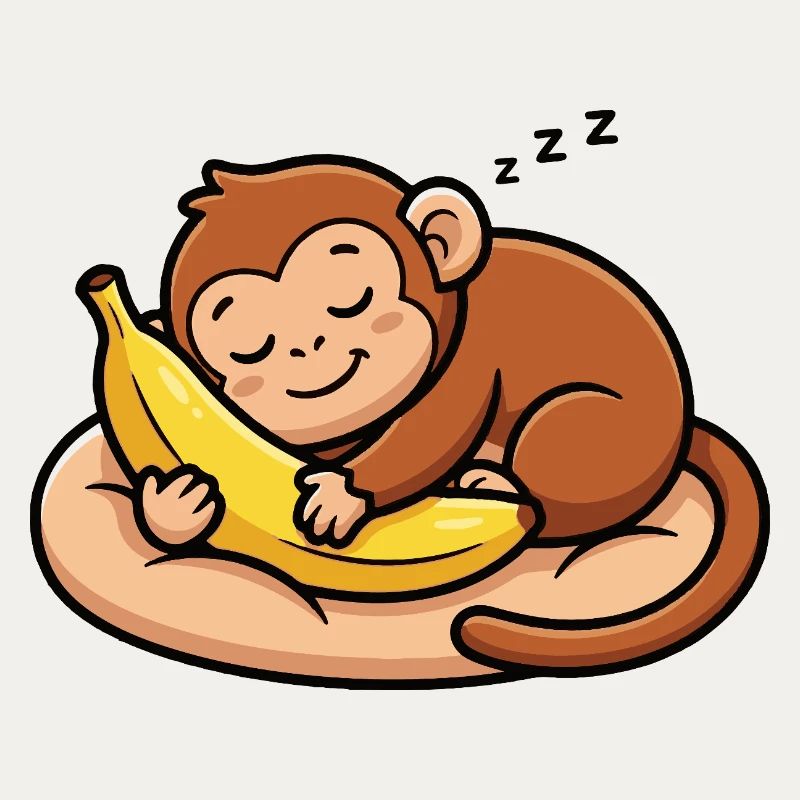 Sleeping monkey with banana