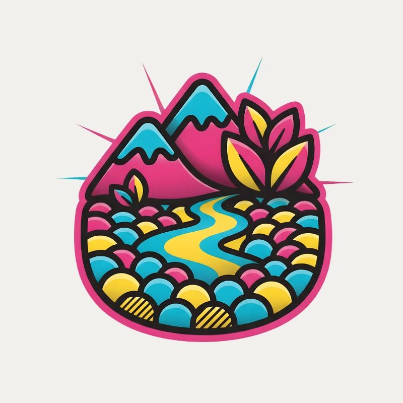 Bunte Flusslandschaft Candystyle