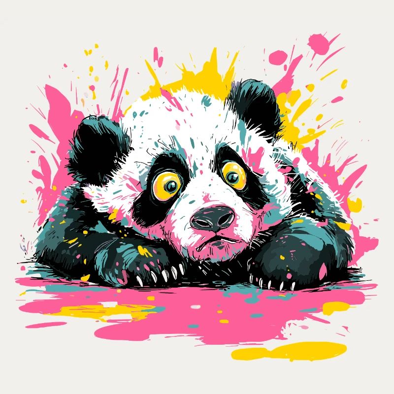 Panda Splash Pop Art Paint Splash
