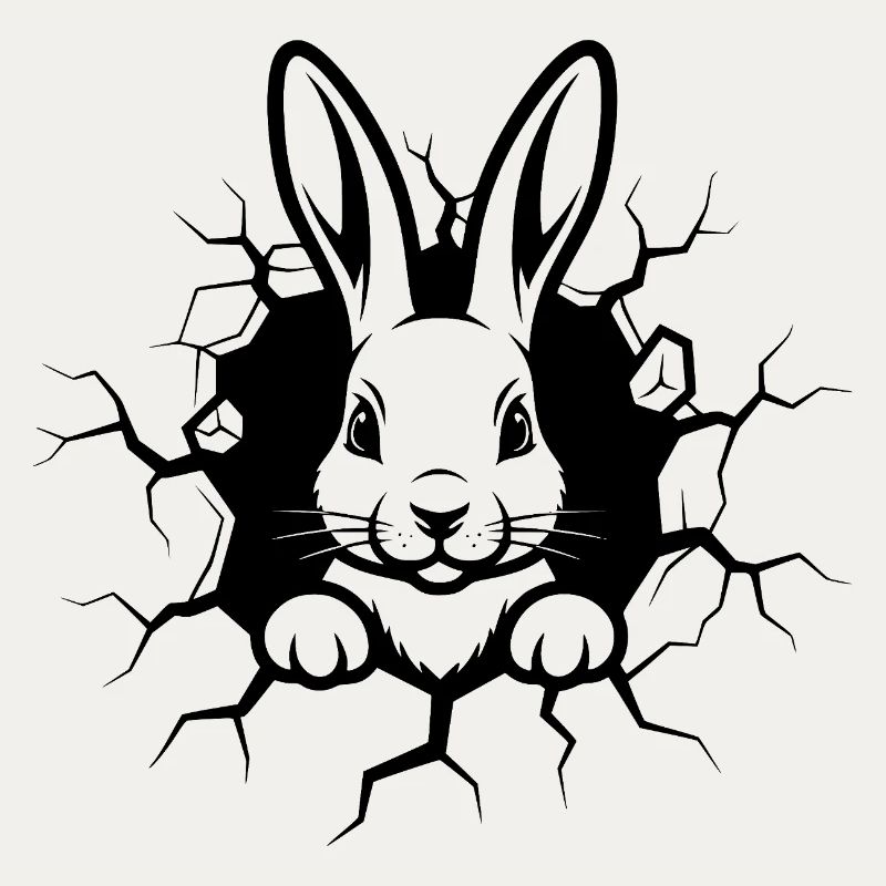 Motif d’animal mignon en forme de brise murale en forme de lapin.
