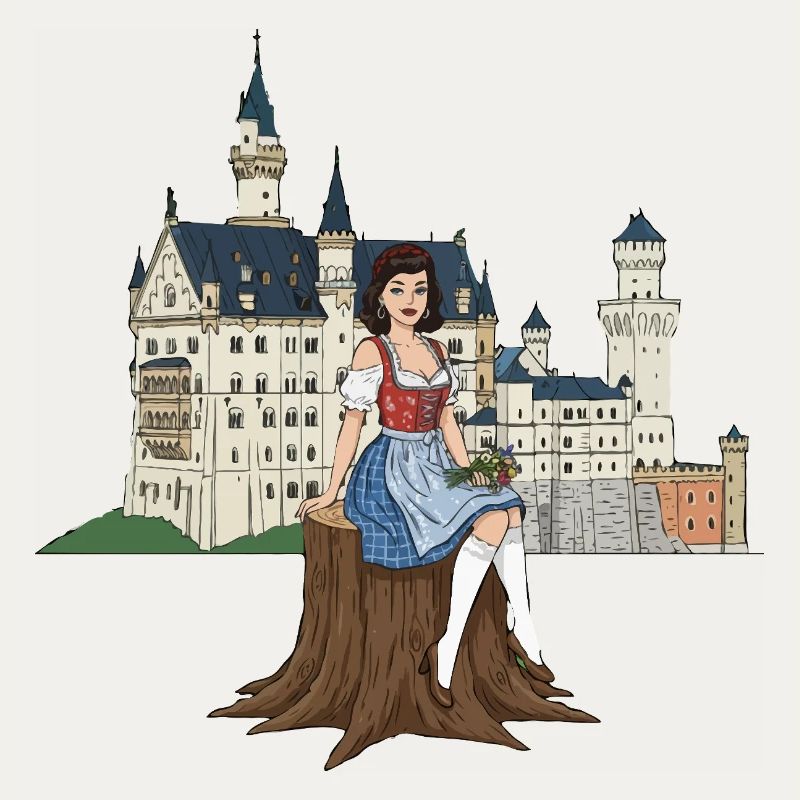 Bavarian pin-up for Neuschwanstein