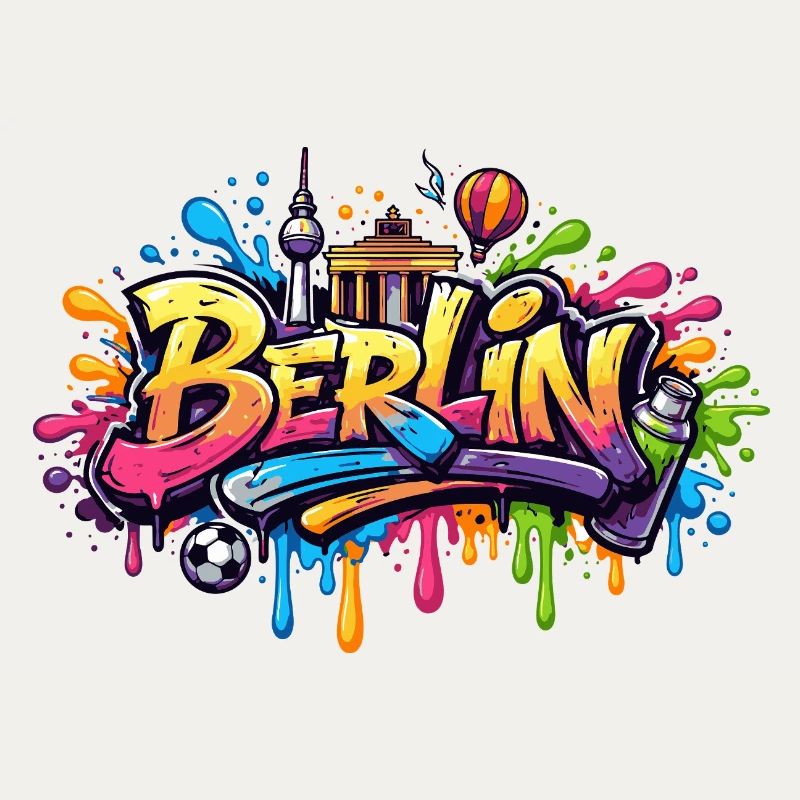 Berlin Graffiti Lettering with Colour Effects