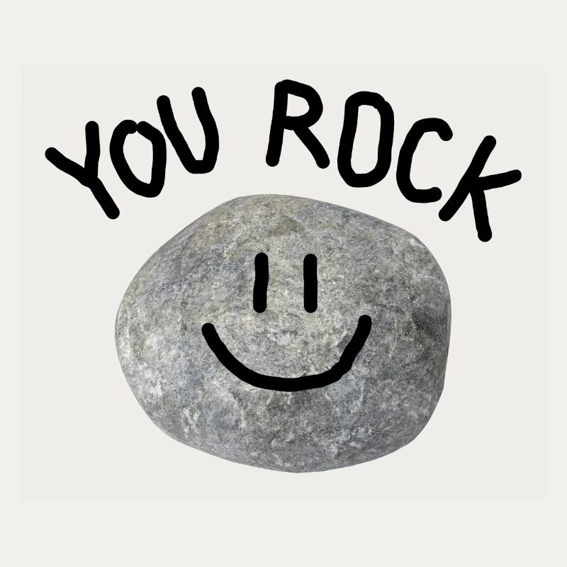 You Rock Minimal Pun Statement Smile Stone