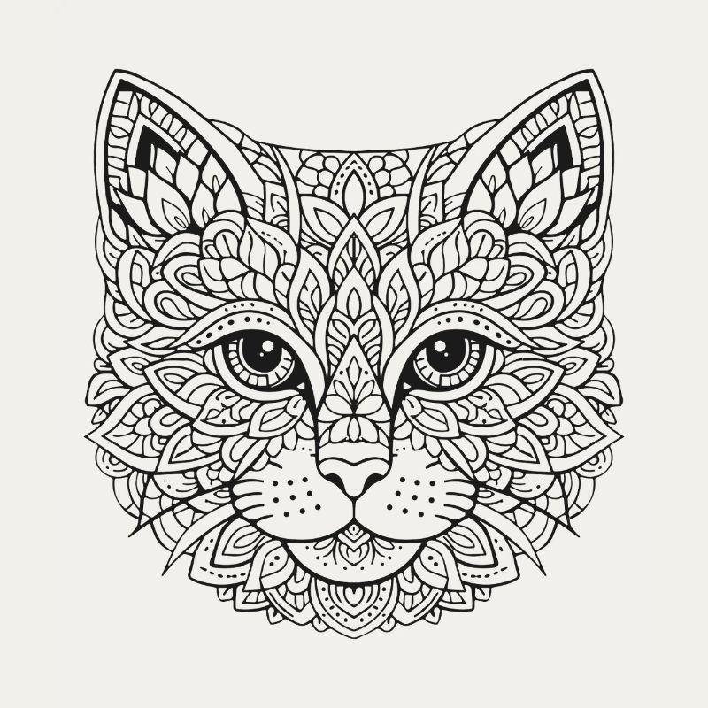 Mandala Cat Face