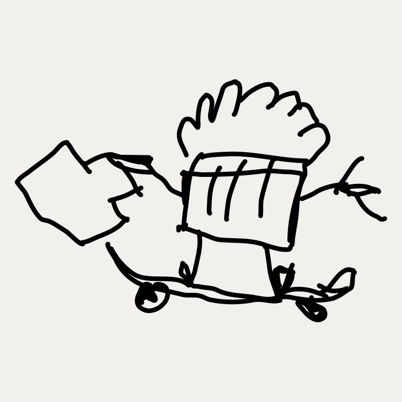 Skating Muffin with Suitcase